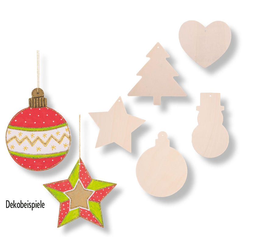 Wintermotive zum Hängen 5 Stück sortiert