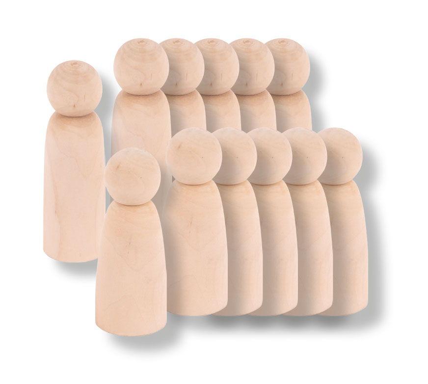 Figuren XL 12 Stück sortiert, aus Holz