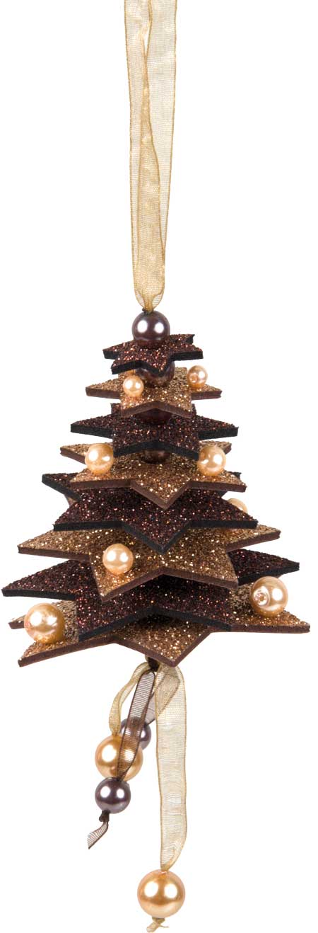 Glittersternenset braun, 8-teilig, aus Moosgummi