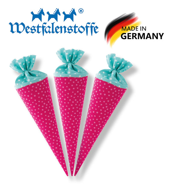 Geschwistertütenrohling pink, 3 Stück