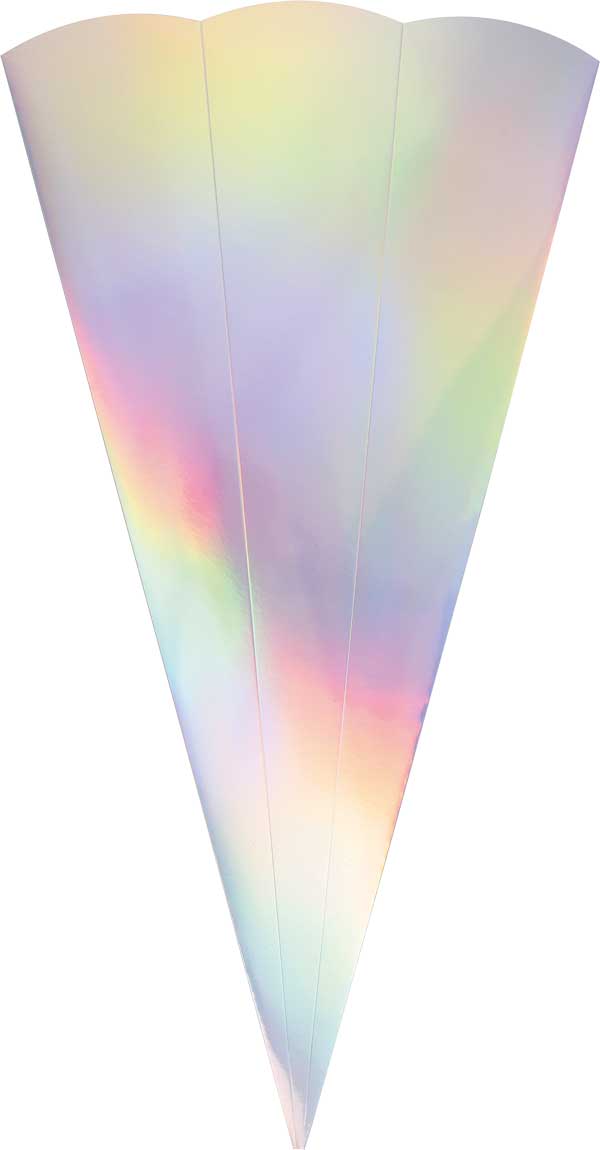 Metallic Schultütenrohling iris. silber, 5 Stück