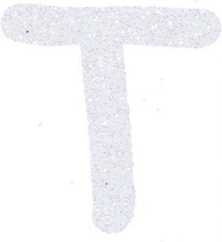 Glitterbuchstabe T weiß