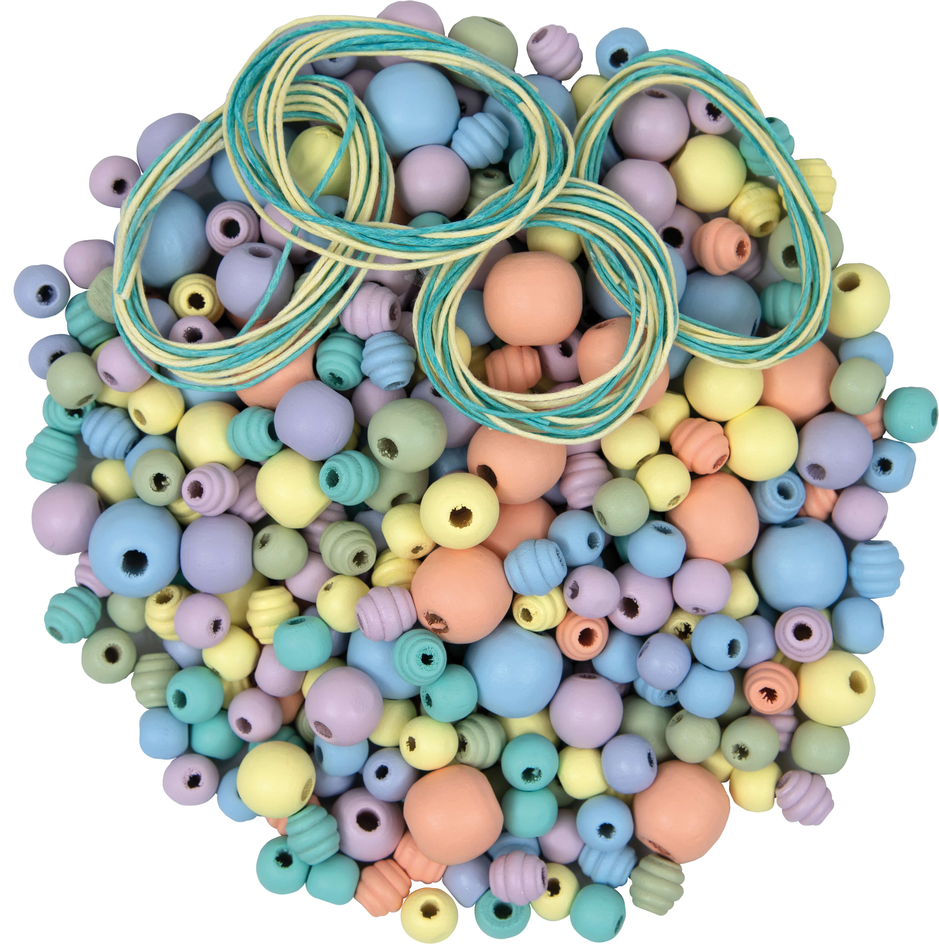 Holzperlenmischung pastell 200 g sortiert