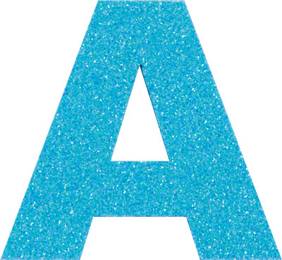Glitterbuchstabe Maxi A türkis
