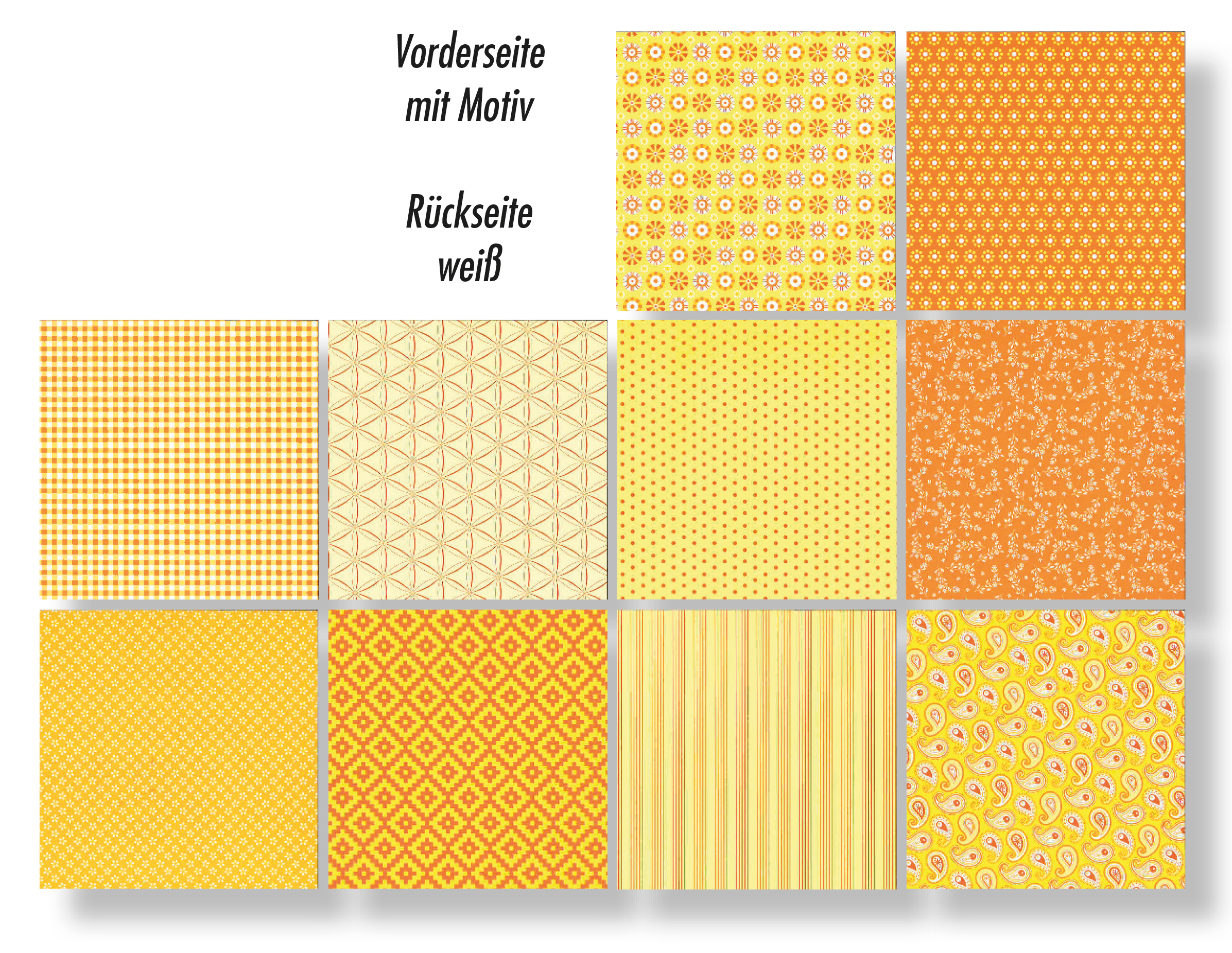 Motivkartonsortiment BASICS gelb
