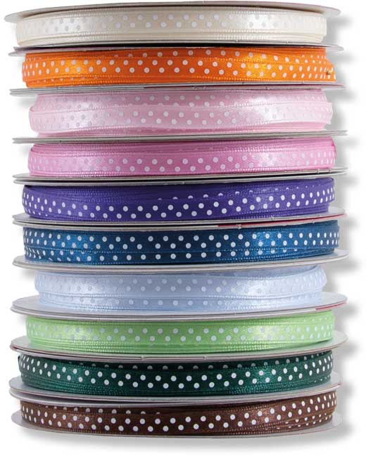 Satinband Punkte creme