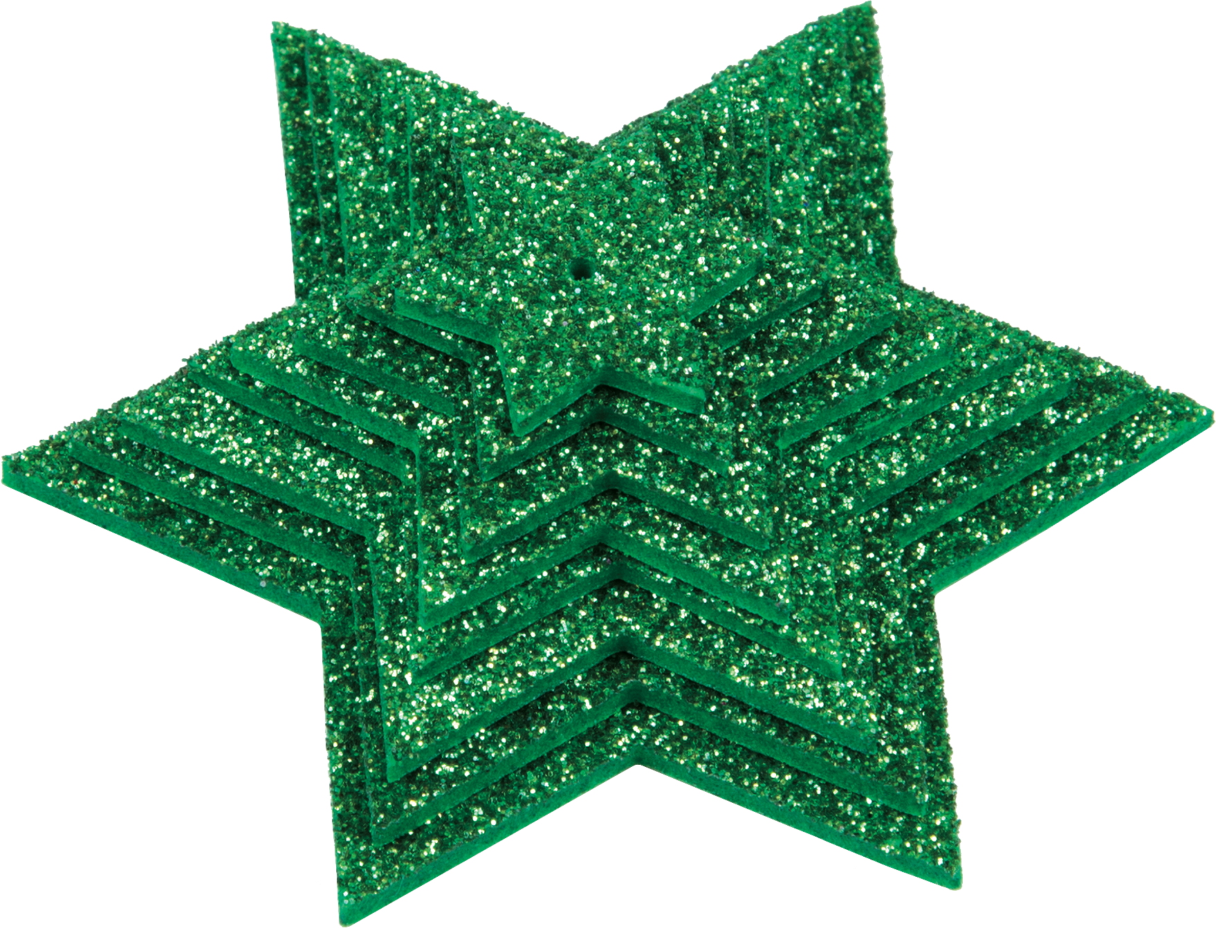 Glittersternenset grün, 8-teilig, aus Moosgummi