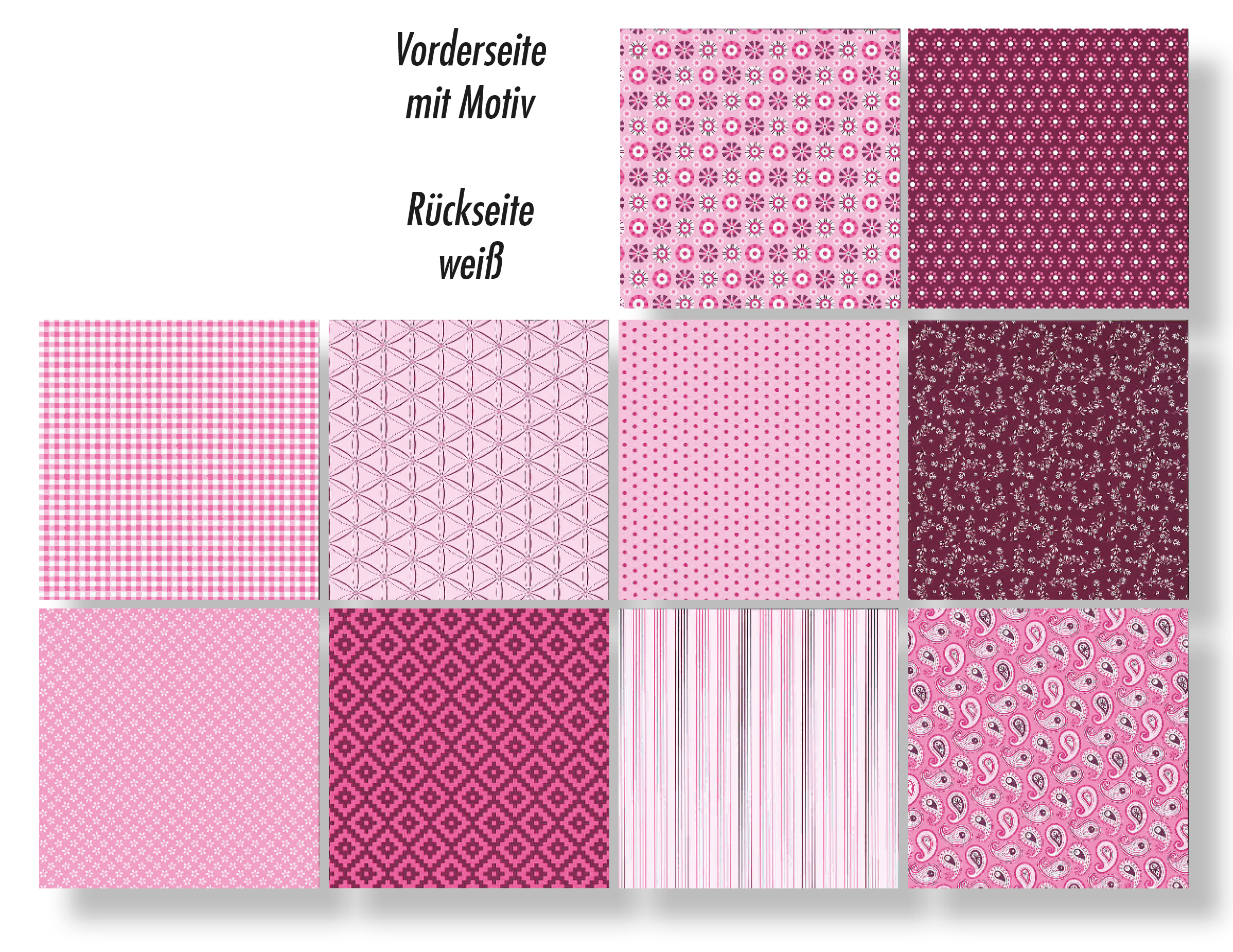 Motivkartonsortiment BASICS rosa