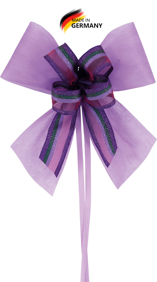 Schultütenschleife flieder mit Streifen