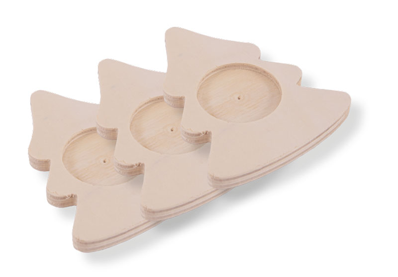 Teelichthalter Tannenbaum, 3 Stück