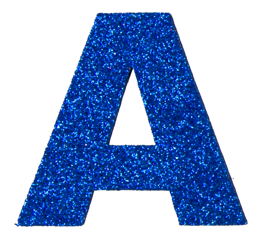 Glitterbuchstabe Maxi A blau