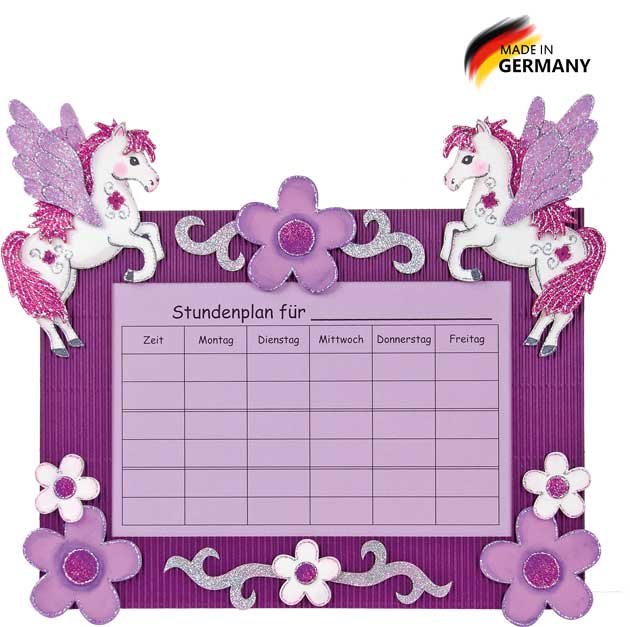 Stundenplan Bastelset Pegasus lila