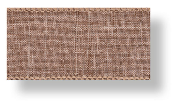 Drahtband Leinenstruktur 40 mm natur