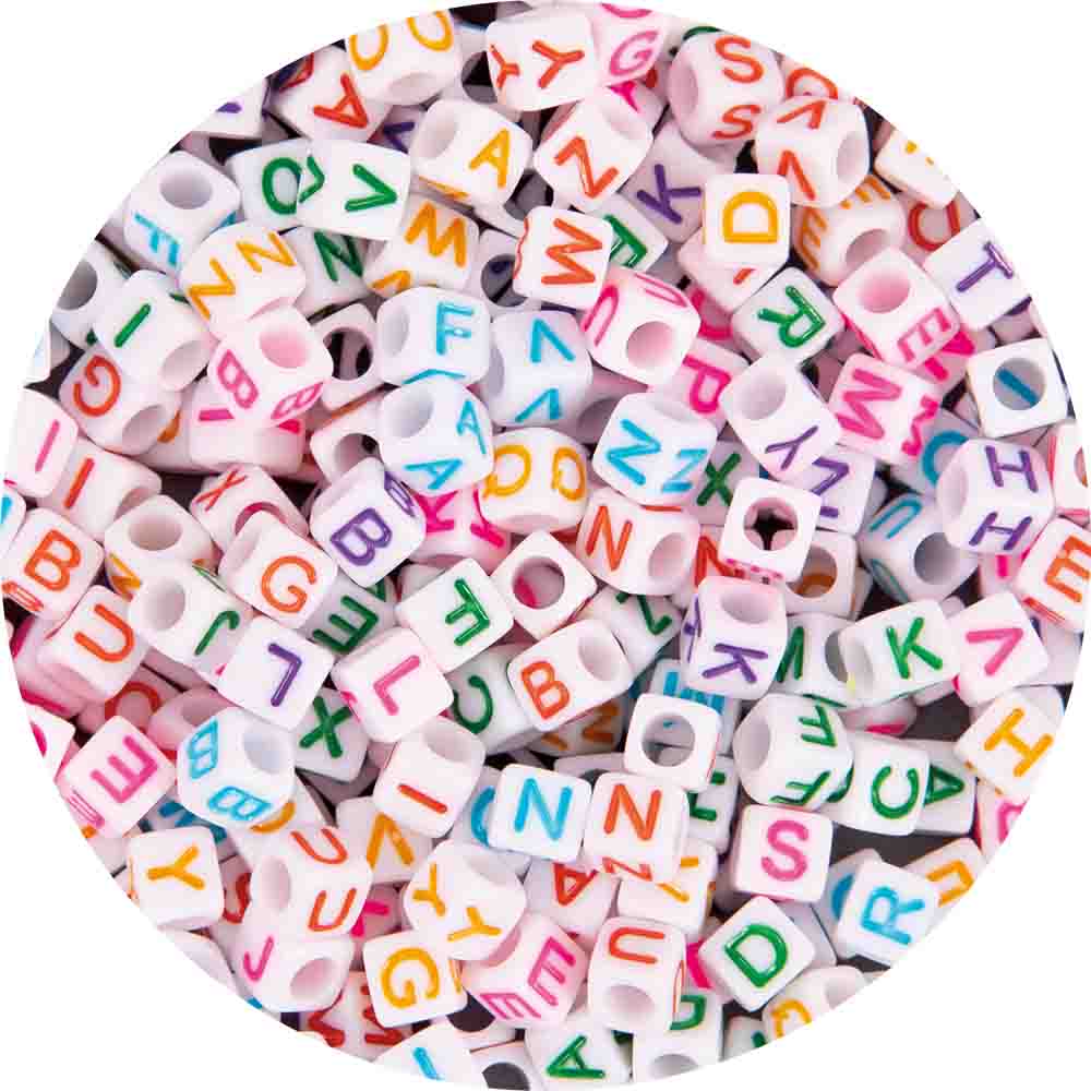Buchstabenwürfel weiß/bunt 300 Stück