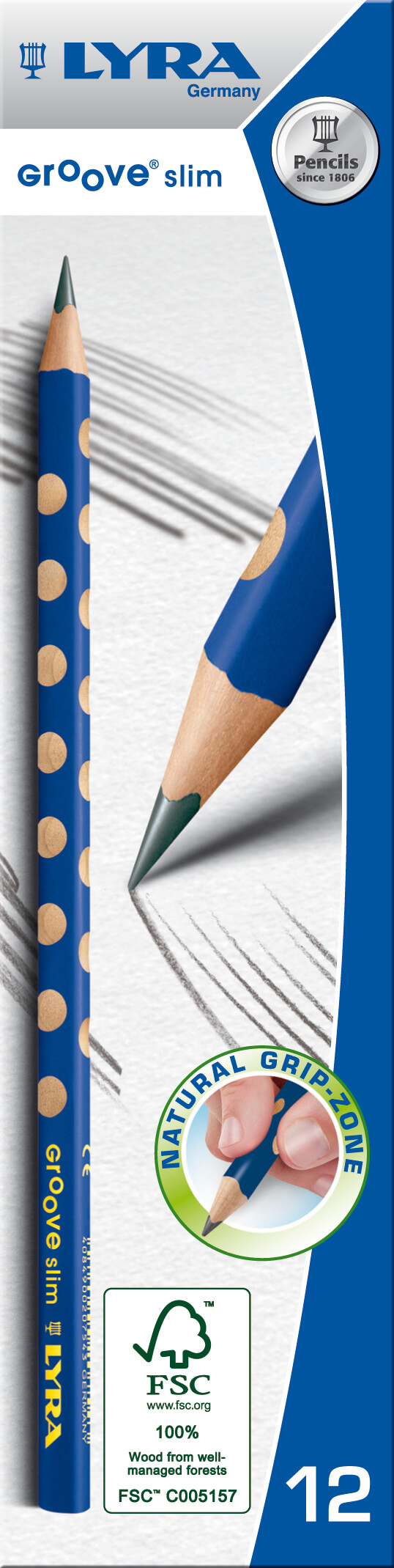 Groove slim Graphitstift 12 Stück
