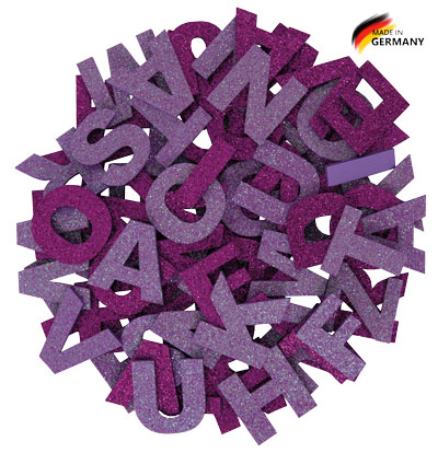 Glitter Buchstabenmix flieder & lila