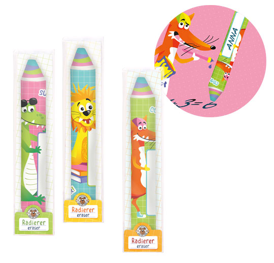 Jumbo Radierstift sortiert Länge 14 cm