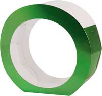 Metallic Laternenrohling rund grün, 5 Stück