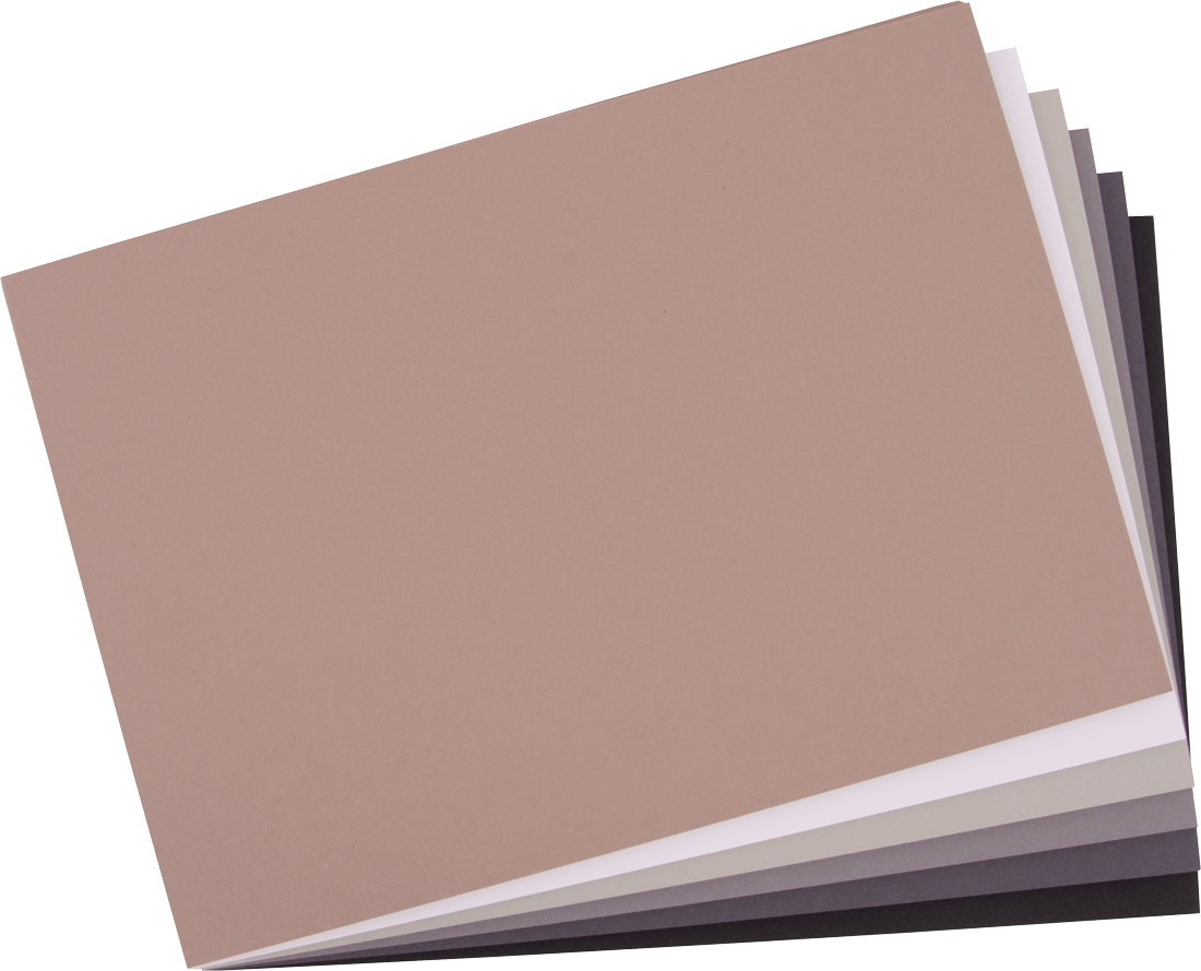 Tonpapiersortiment Grautöne, 130 g/m²