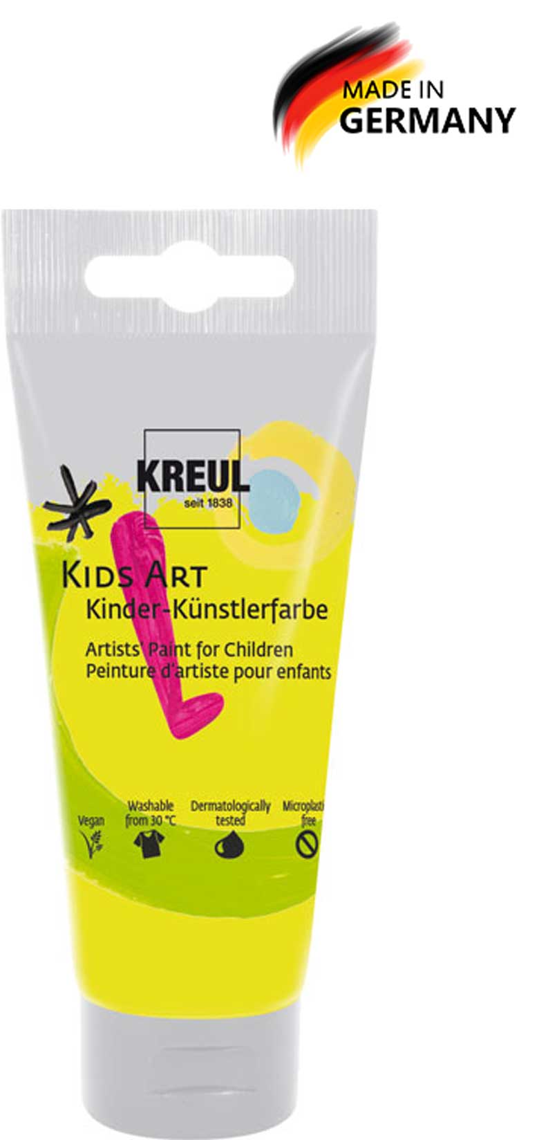 Kids Art Kinder Künstlerfarbe fluoreszierend gelb