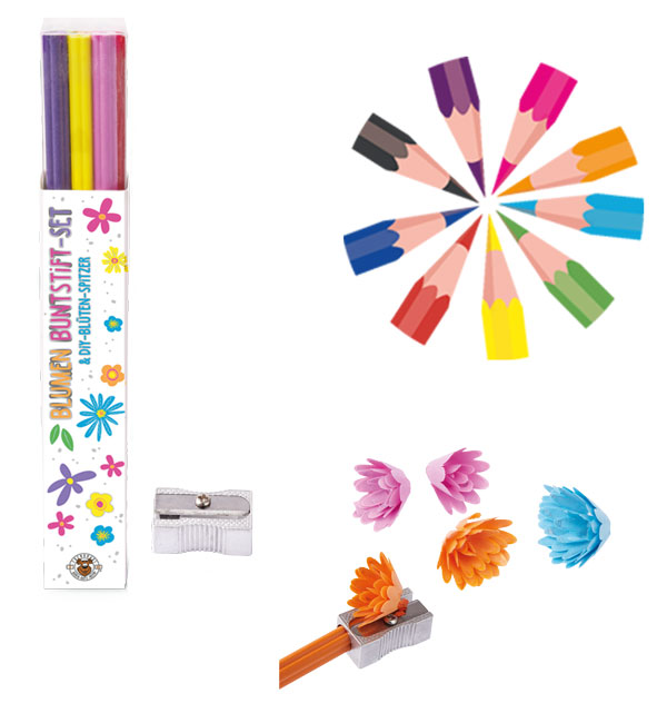 Buntstifteset Blumen mit Spitzer