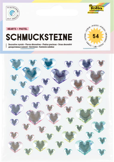 Schmucksteine Herzen pastell