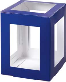 Laternenrohling eckig blau, 5 Stück