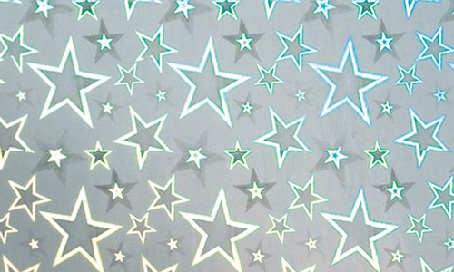 Holokarton Sterne silber 35 x 50 cm 5 Bogen