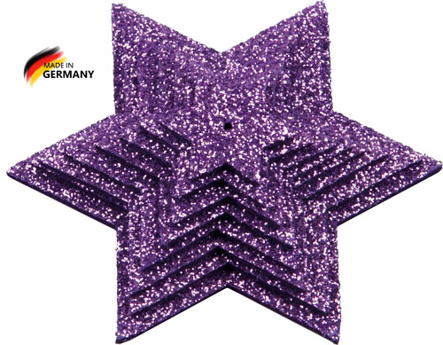 Glittersternenset lavendel, 8-teilig