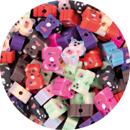 Fimoli Motivperle Bärchen, 100 Stück