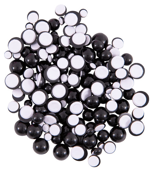 Halbaugensortiment schwarz, 150 Stück