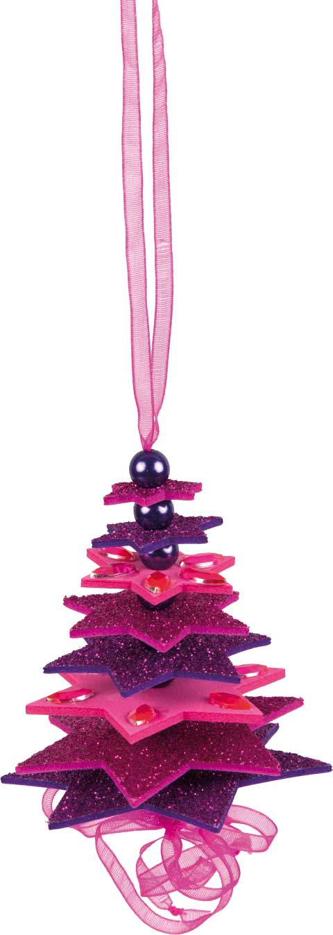 Glittersternenset lila, 8-teilig, aus Moosgummi