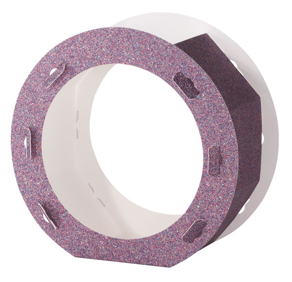 Glitter Laternenrohling rund multi, 5 Stück
