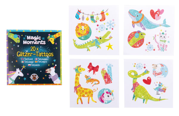 Mini Glitzer Tattoos 20 Stück sortiert