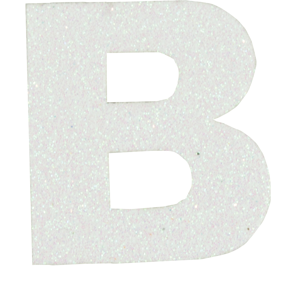 Glitterbuchstabe Maxi B weiß