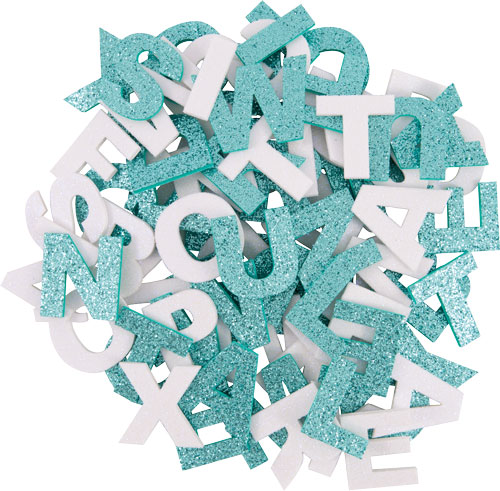 Glitter Buchstabenmix eis & smaragd
