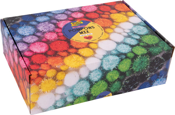 Glitzerpomponset Jumbo 700 Stück sortiert