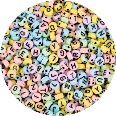 Buchstabenperlen pastell/schwarz