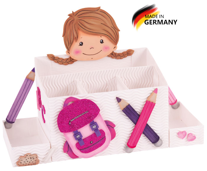 Schreibtischbox Bastelset Schulmädchen