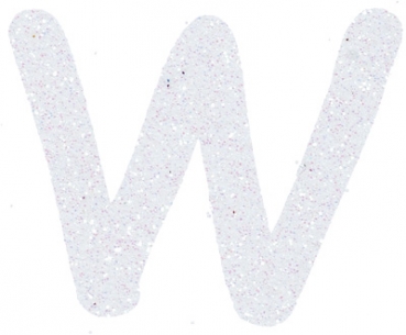 Glitterbuchstabe W weiß