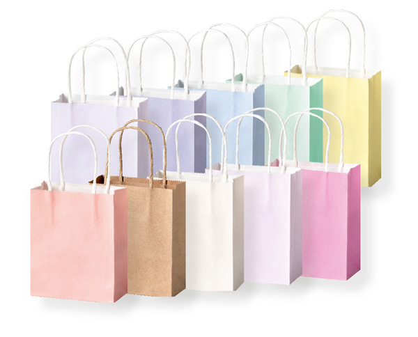 Papiertaschen pastell, 20 Stück in 10 Farben so.