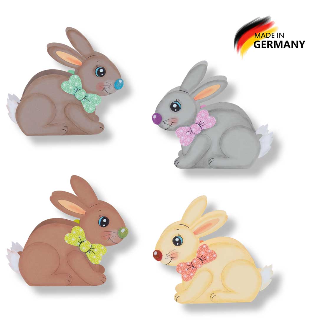 Osterkörbchenset Pastellige Häschen