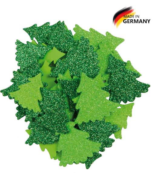 Glittertannenbäume 32 Stück sortiert