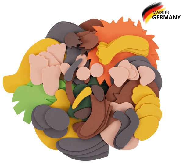 Moosgummisortiment Dschungeltiere