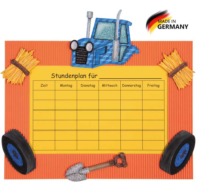 Stundenplan Bastelset Traktor