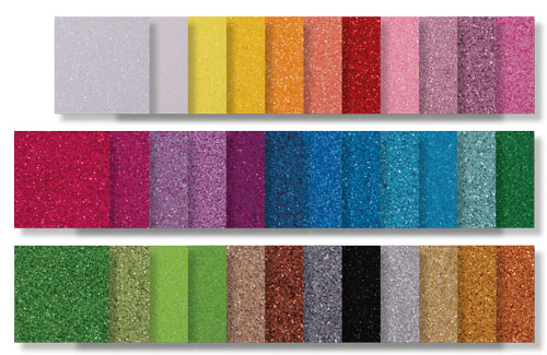 Glittermoosgummisortiment XL 35 Stück sortiert