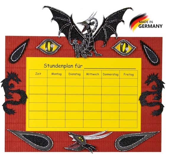 Stundenplan Bastelset Drache rot