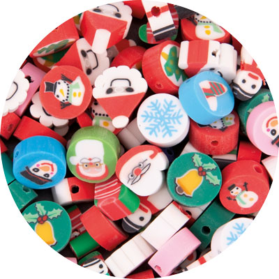 Fimoli Motivperle Weihnachten, 100 Stück