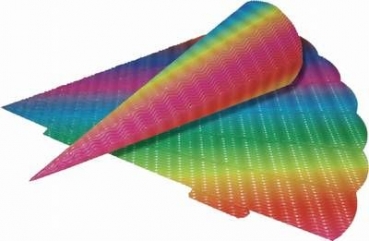 3D Geschwistertütenrohling regenbogen