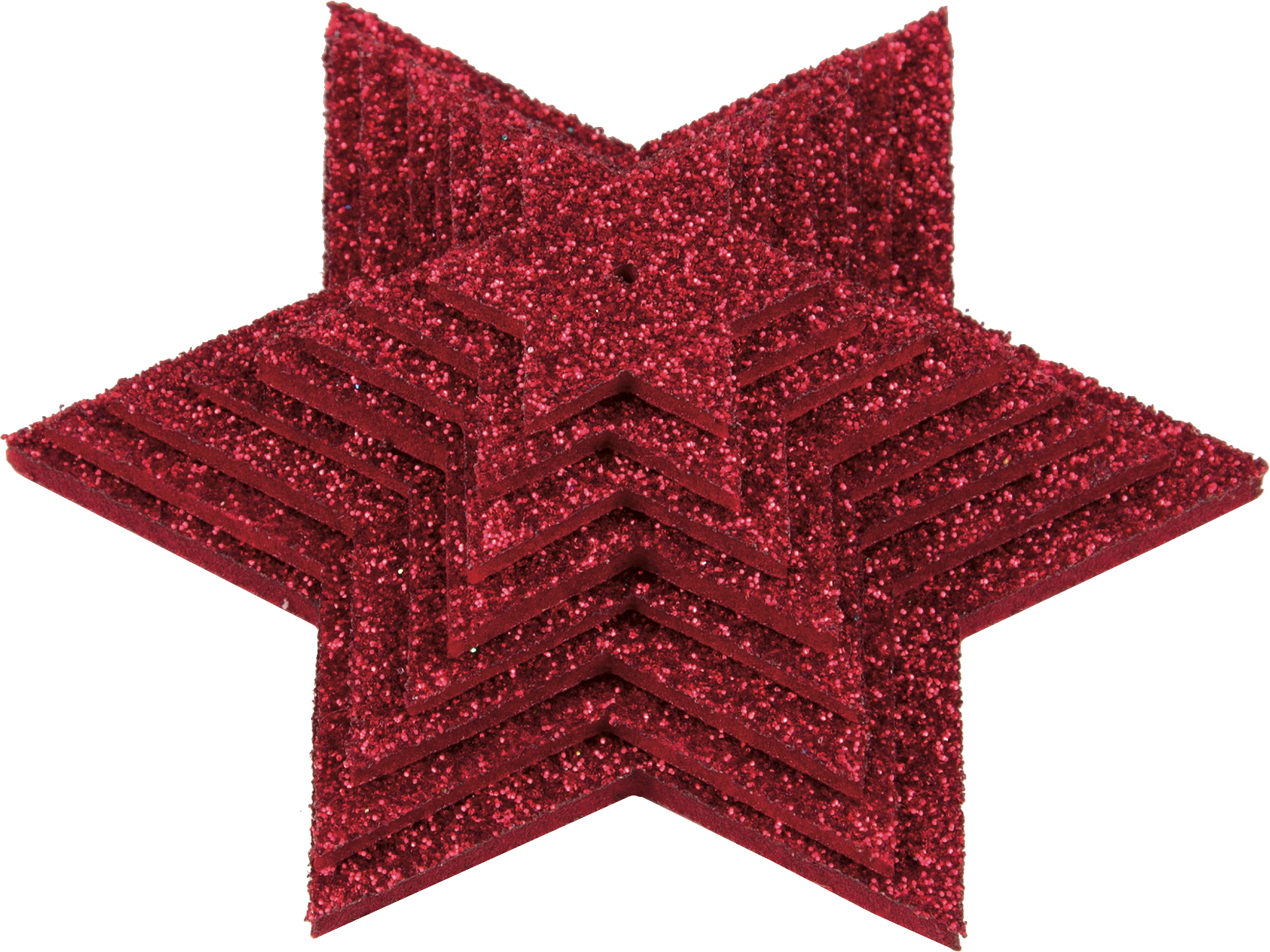 Glittersternenset rot, 8-teilig, aus Moosgummi